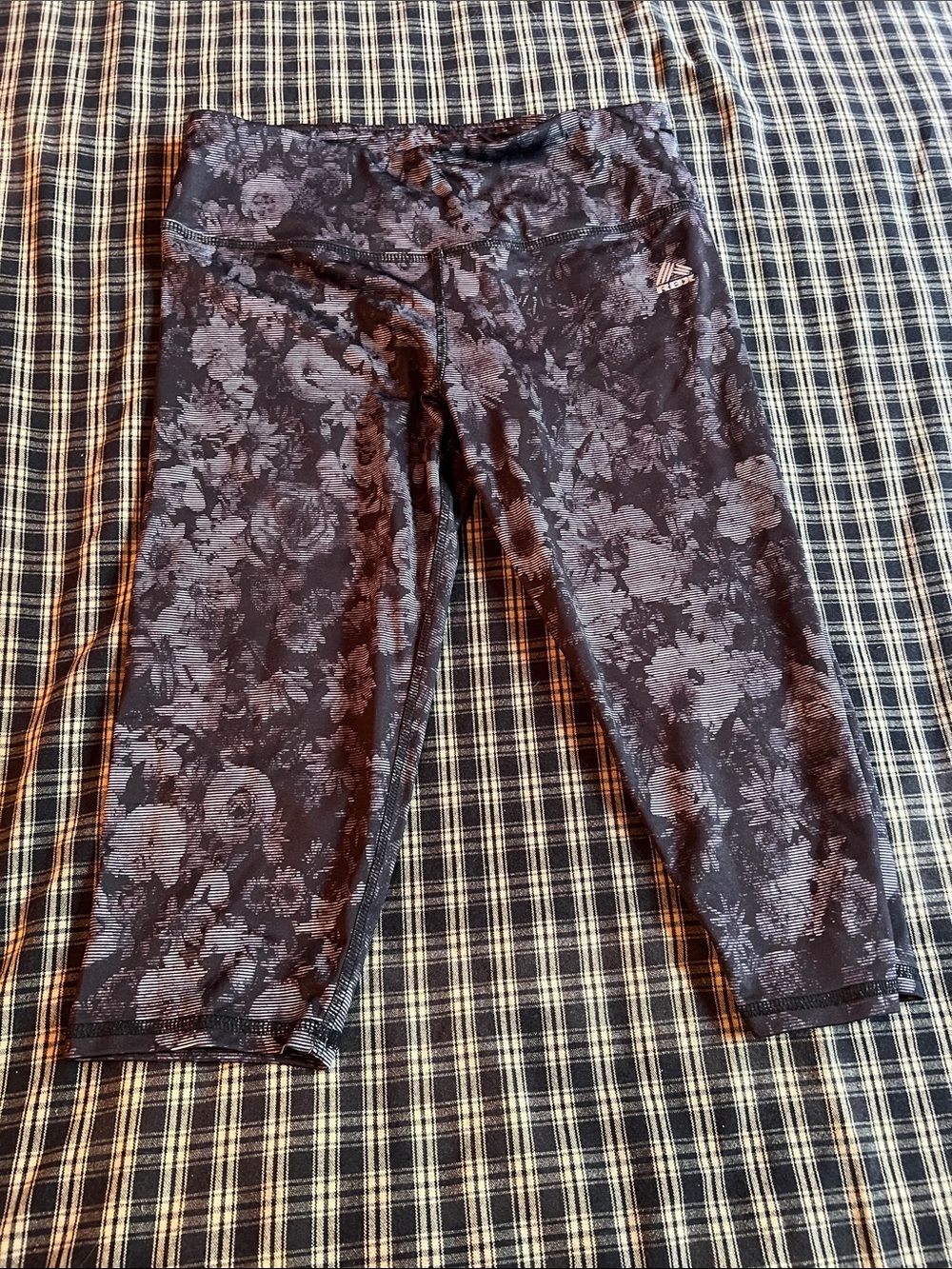 adidas Black Floral Print Capri Leggings